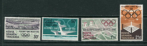 Кения. Уганда, Танзания Олимпиада 1968, 4 марки